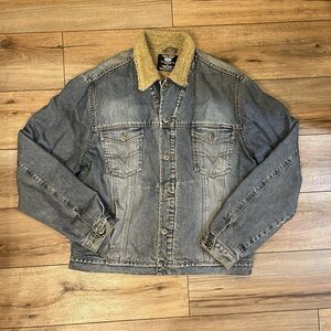 Grit Iron Workwear 1929 Tom Tomspson Sherpa Lined Denim Jean Jacket Men's XL